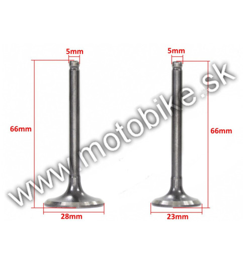 Ventily 23mm / 28mm - komplet - 125cc Ventily 23mm / 28mm - komplet - 125cc