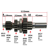 Prevodovka pitbike 110 125 vývodový hriadeľ 3+R