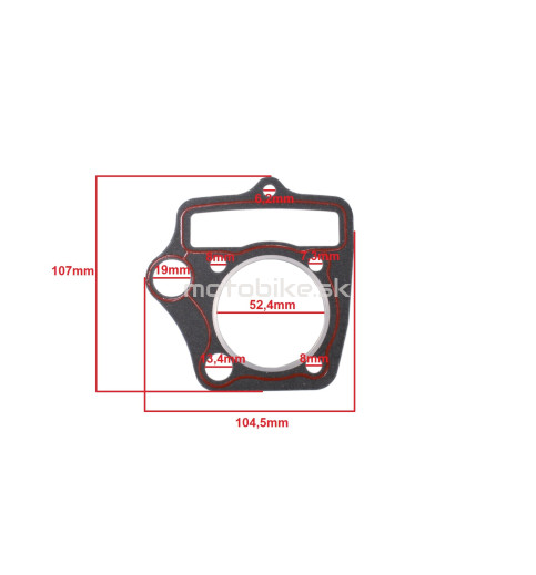 Tesnenie ATV 110 cm3 pod hlavu a valec 52,40 mm BRI