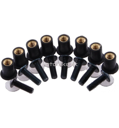 Skrutka + púzdro kapotáž, plexi 8ks