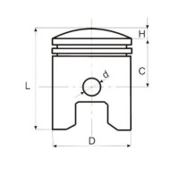 Piest 49,00 / 12mm na piest AM6 AM345-90 MINARELLI 90 voda skúter ATV