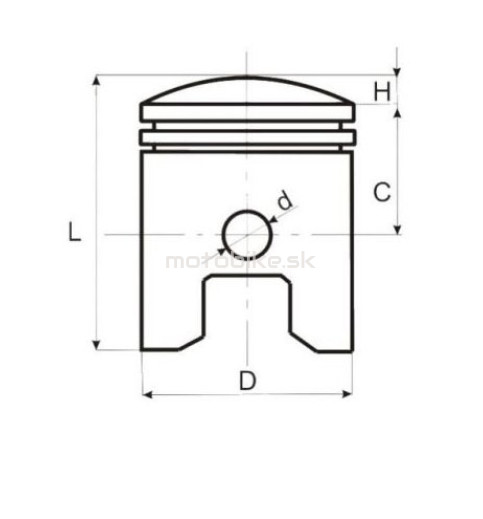 Piest 49,00 / 12mm na piest AM6 AM345-90 MINARELLI 90 voda skúter ATV