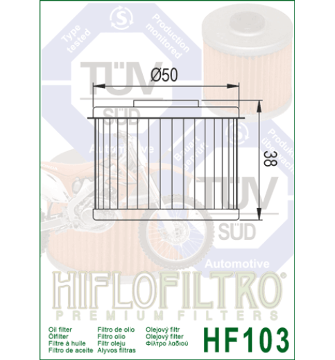 Olejový filter HF103 HIFLOFILTRO Olejový filter HF103 HIFLOFILTRO