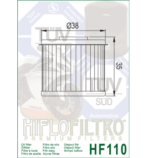 Olejový filter HF110 HIFLOFILTRO Olejový filter HF110 HIFLOFILTRO