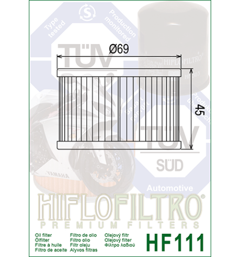 Olejový filter HF111 HIFLOFILTRO Olejový filter HF111 HIFLOFILTRO