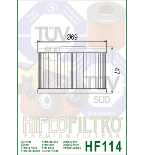 Olejový filter HF114 HIFLOFILTRO Olejový filter HF114 HIFLOFILTRO