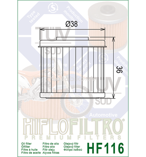 Olejový filter HF116 HIFLOFILTRO 