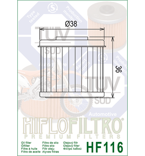 Olejový filter HF116 HIFLOFILTRO Olejový filter HF116 HIFLOFILTRO