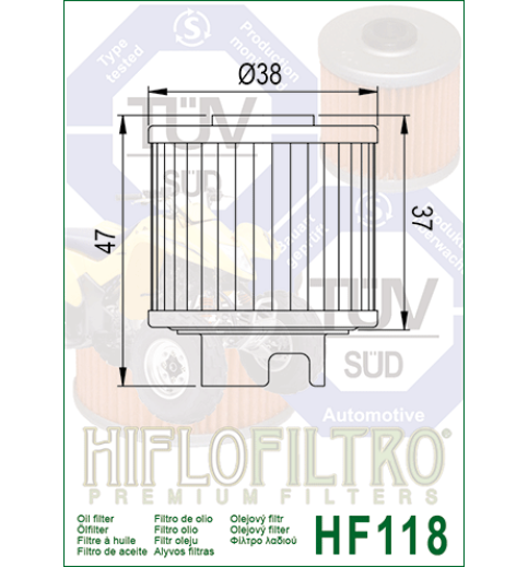 Olejový filter HF118 HIFLOFILTRO Olejový filter HF118 HIFLOFILTRO
