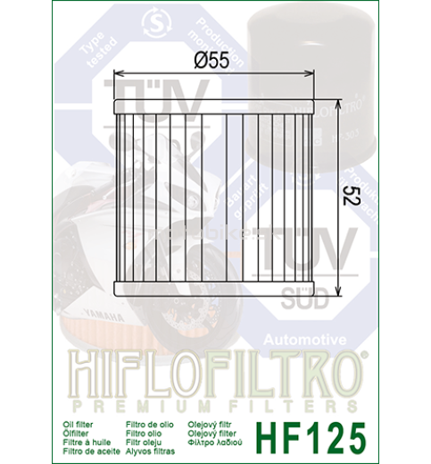 Olejový filter HF125 HIFLOFILTRO 