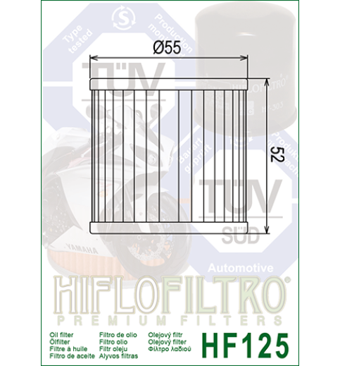 Olejový filter HF125 HIFLOFILTRO Olejový filter HF125 HIFLOFILTRO