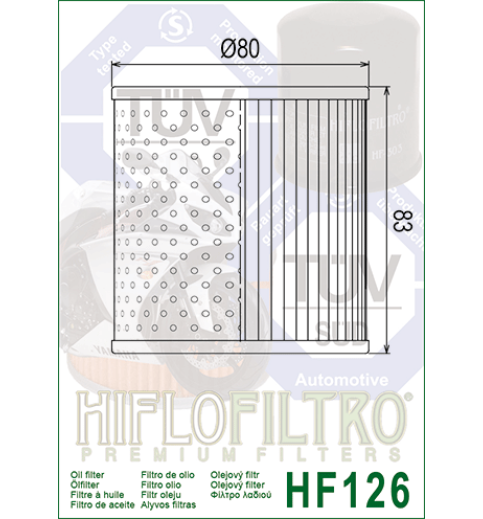 Olejový filter HF126 HIFLOFILTRO Olejový filter HF126 HIFLOFILTRO
