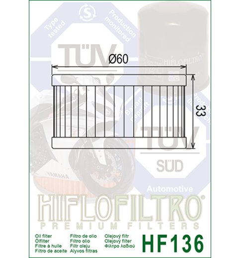 Olejový filter HF136 HIFLOFILTRO Olejový filter HF136 HIFLOFILTRO