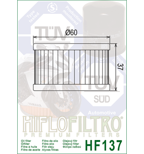 Olejový filter HF137 HIFLOFILTRO Olejový filter HF137 HIFLOFILTRO