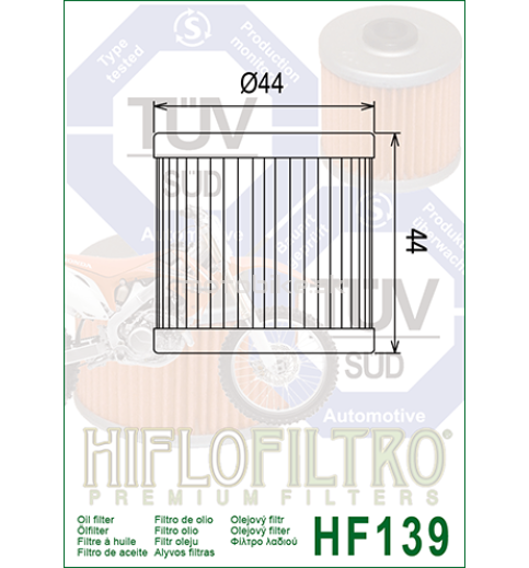 Olejový filter HF139 HIFLOFILTRO 