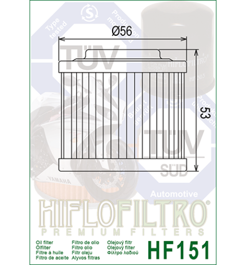 Olejový filter HF151 HIFLOFILTRO Olejový filter HF151 HIFLOFILTRO