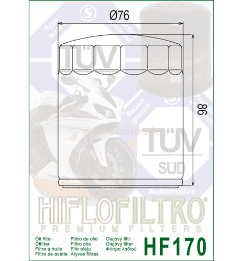 Olejový filter HF170B HIFLOFILTRO 