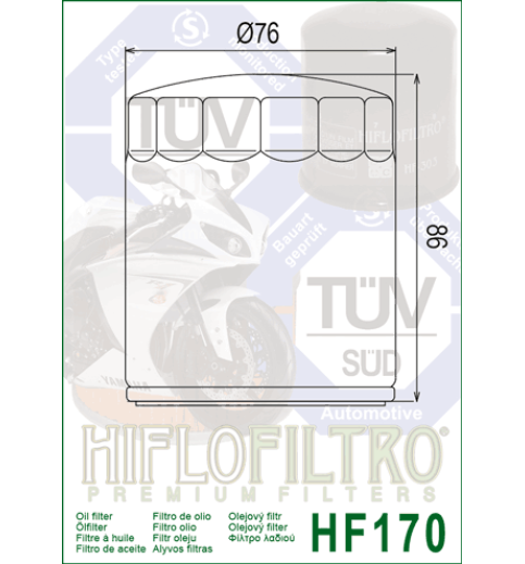 Olejový filter HF170B HIFLOFILTRO Olejový filter HF170B HIFLOFILTRO