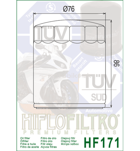 Olejový filter HF171B HIFLOFILTRO 