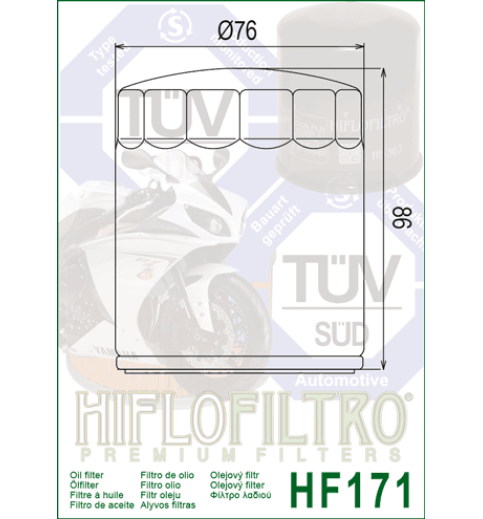 Olejový filter HF171B HIFLOFILTRO 
