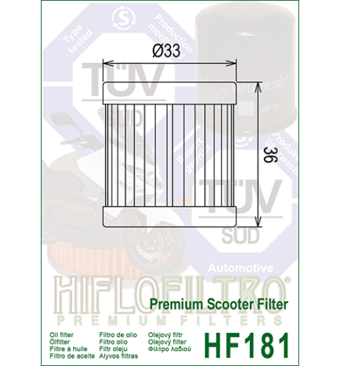 Olejový filter HF181 HIFLOFILTRO Olejový filter HF181 HIFLOFILTRO
