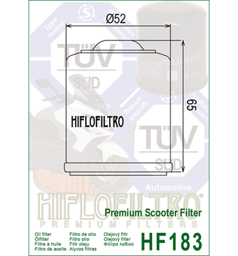 Olejový filter HF183 HIFLOFILTRO Olejový filter HF183 HIFLOFILTRO