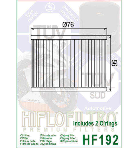 Olejový filter HF192 HIFLOFILTRO Olejový filter HF192 HIFLOFILTRO