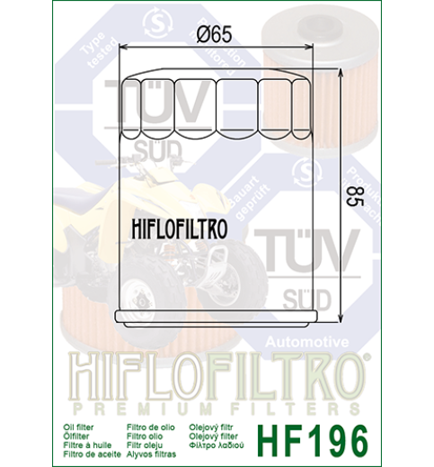 Olejový filter HF196 HIFLOFILTRO Olejový filter HF196 HIFLOFILTRO