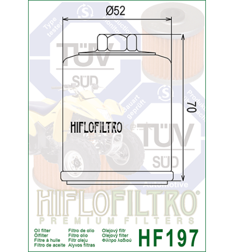 Olejový filter HF197 HIFLOFILTRO 