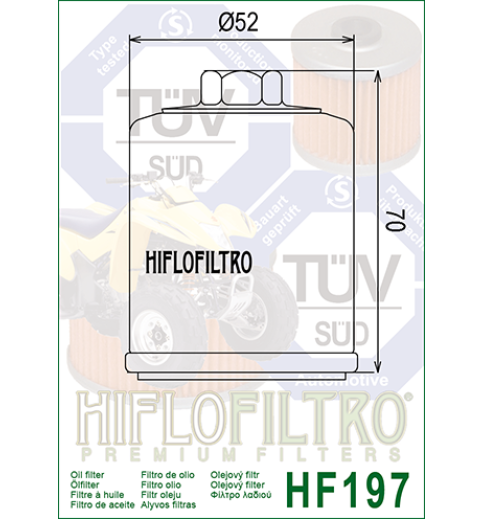 Olejový filter HF197 HIFLOFILTRO Olejový filter HF197 HIFLOFILTRO
