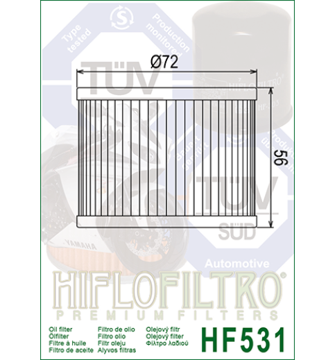 Olejový filter HF531 HIFLOFILTRO Olejový filter HF531 HIFLOFILTRO