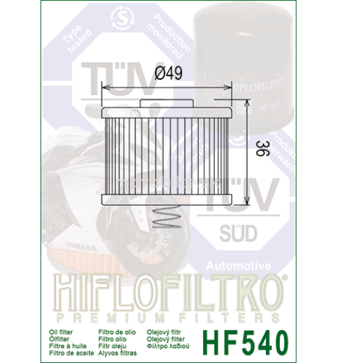 Olejový filter HF540 HIFLOFILTRO 