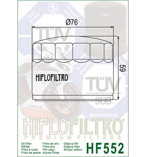 Olejový filter HF552 HIFLOFILTRO Olejový filter HF552 HIFLOFILTRO