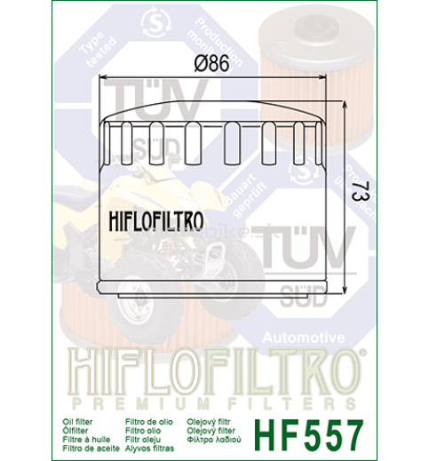 Olejový filter HF557 HIFLOFILTRO