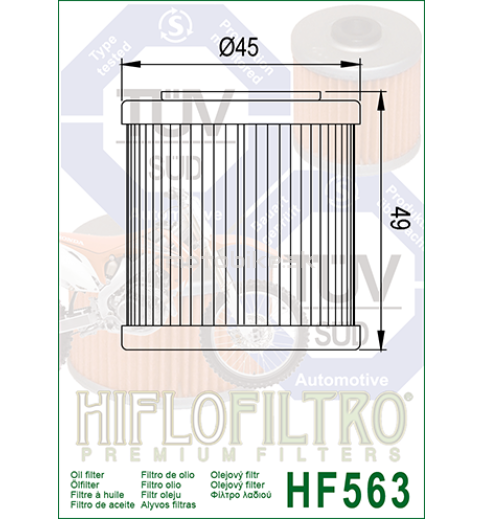 Olejový filter HF563 HIFLOFILTRO