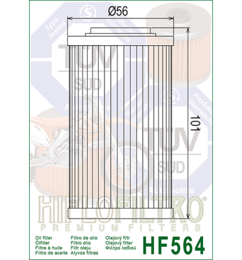 Olejový filter HF564 HIFLOFILTRO Olejový filter HF564 HIFLOFILTRO