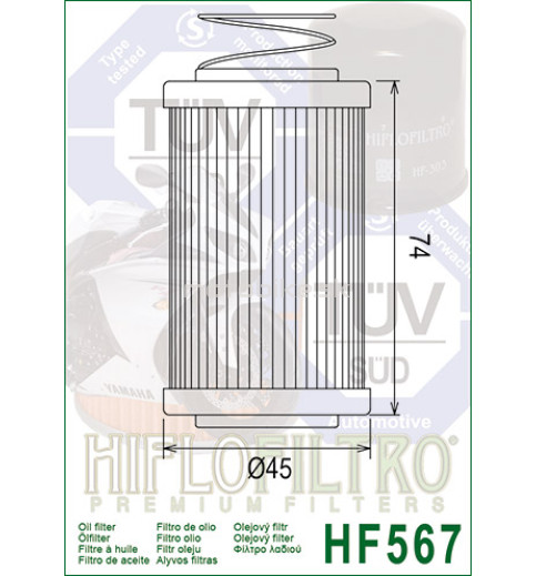 Olejový filter HF567 HIFLOFILTRO