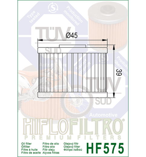 Olejový filter HF575 HIFLOFILTRO Olejový filter HF575 HIFLOFILTRO
