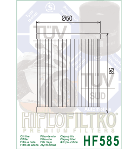 Olejový filter HF585 HIFLOFILTRO Olejový filter HF585 HIFLOFILTRO
