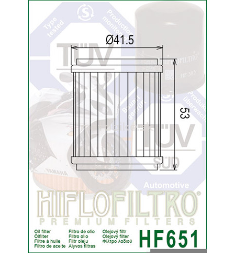 Olejový filter HF651 HIFLOFILTRO