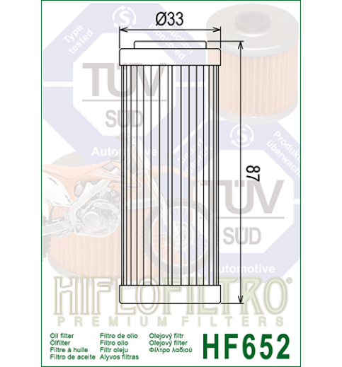 Olejový filter HF652 HIFLOFILTRO Olejový filter HF652 HIFLOFILTRO