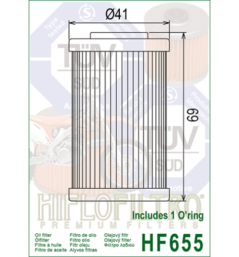 Olejový filter HF655 HIFLOFILTRO Olejový filter HF655 HIFLOFILTRO