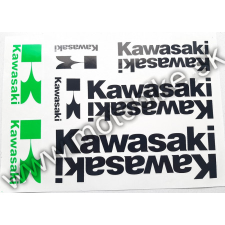 Nálepky KAWASAKI čierno zelené 12ks
